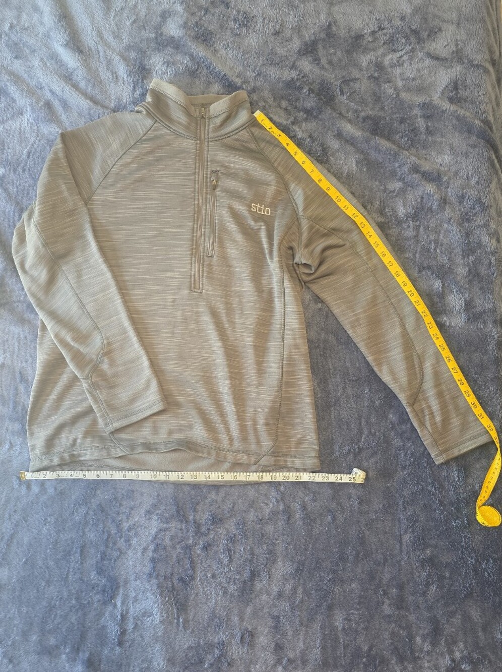 Stio Mens XL Gray Heather 1/4 Zip Technical Fleece Pullover Jacket FW19TOR2